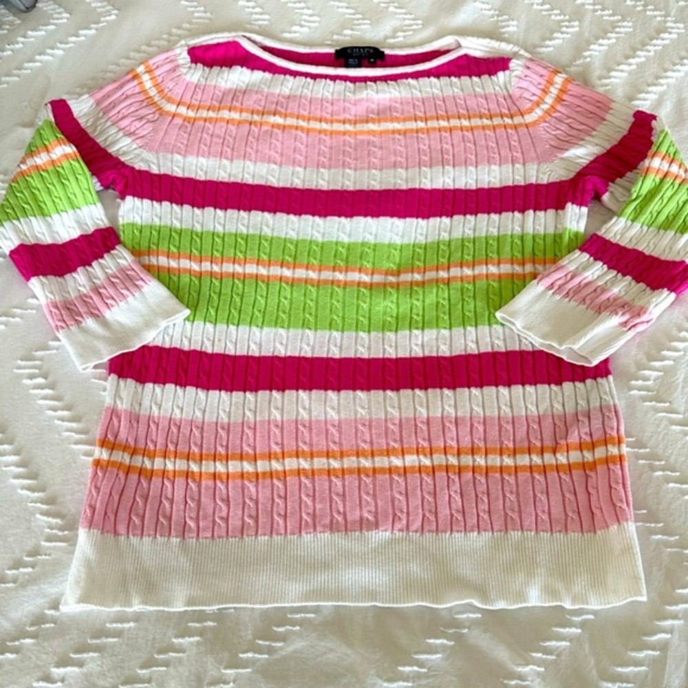 Chaps Spring Summer Preppy Lily Sweater Top.‎ EUC. Size Medium